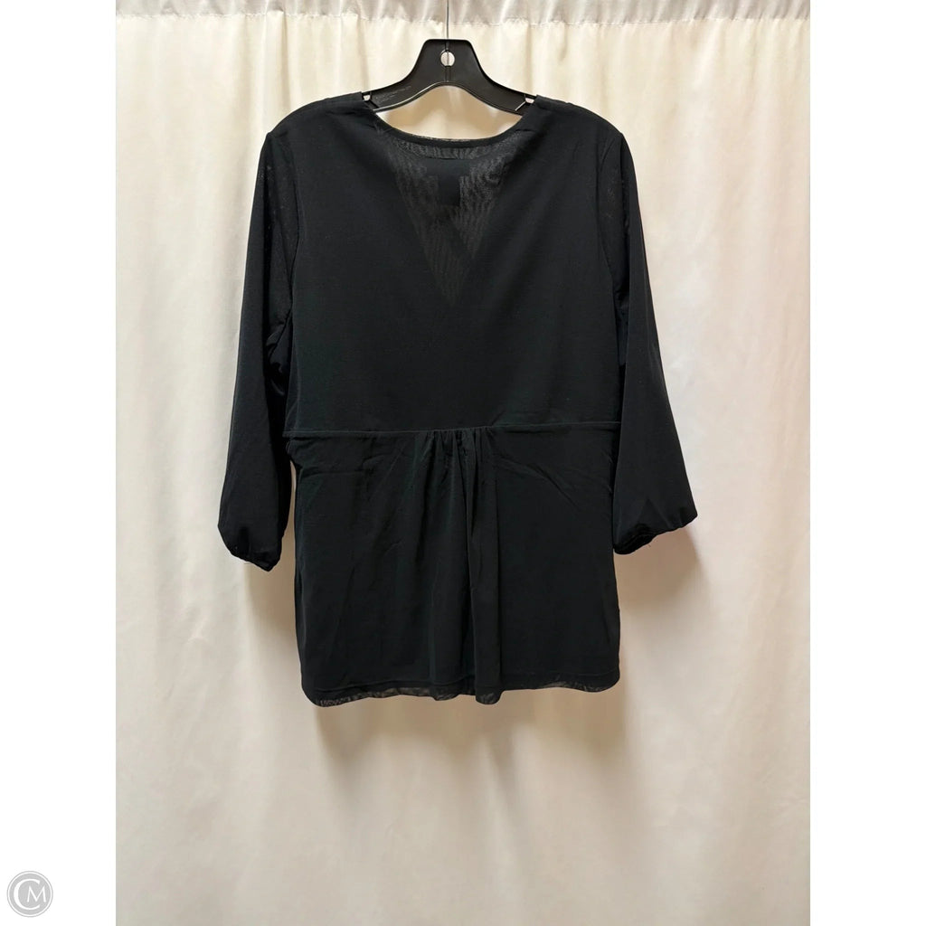 Top Long Sleeve By Lane Bryant In Black, Size: 1x