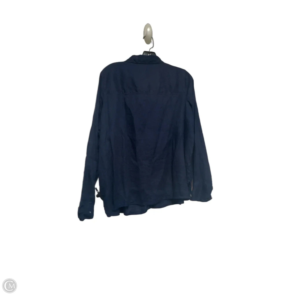 Top Long Sleeve By Joie In Navy, Size: L