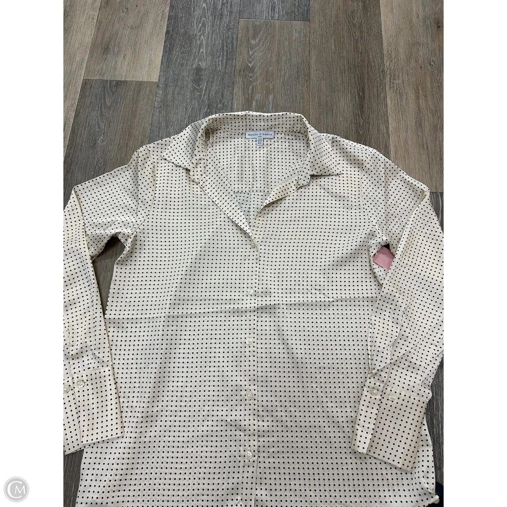 Blouse Long Sleeve By Maison Damelie In Polkadot Pattern, Size: Xs