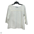 Top 3/4 Sleeve By Charter Club In Cream, Size: L