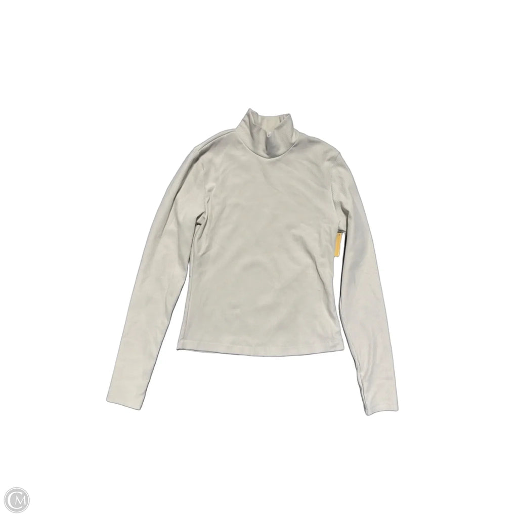 Athletic Top Long Sleeve Collar By 90 Degrees By Reflex In Cream, Size: S