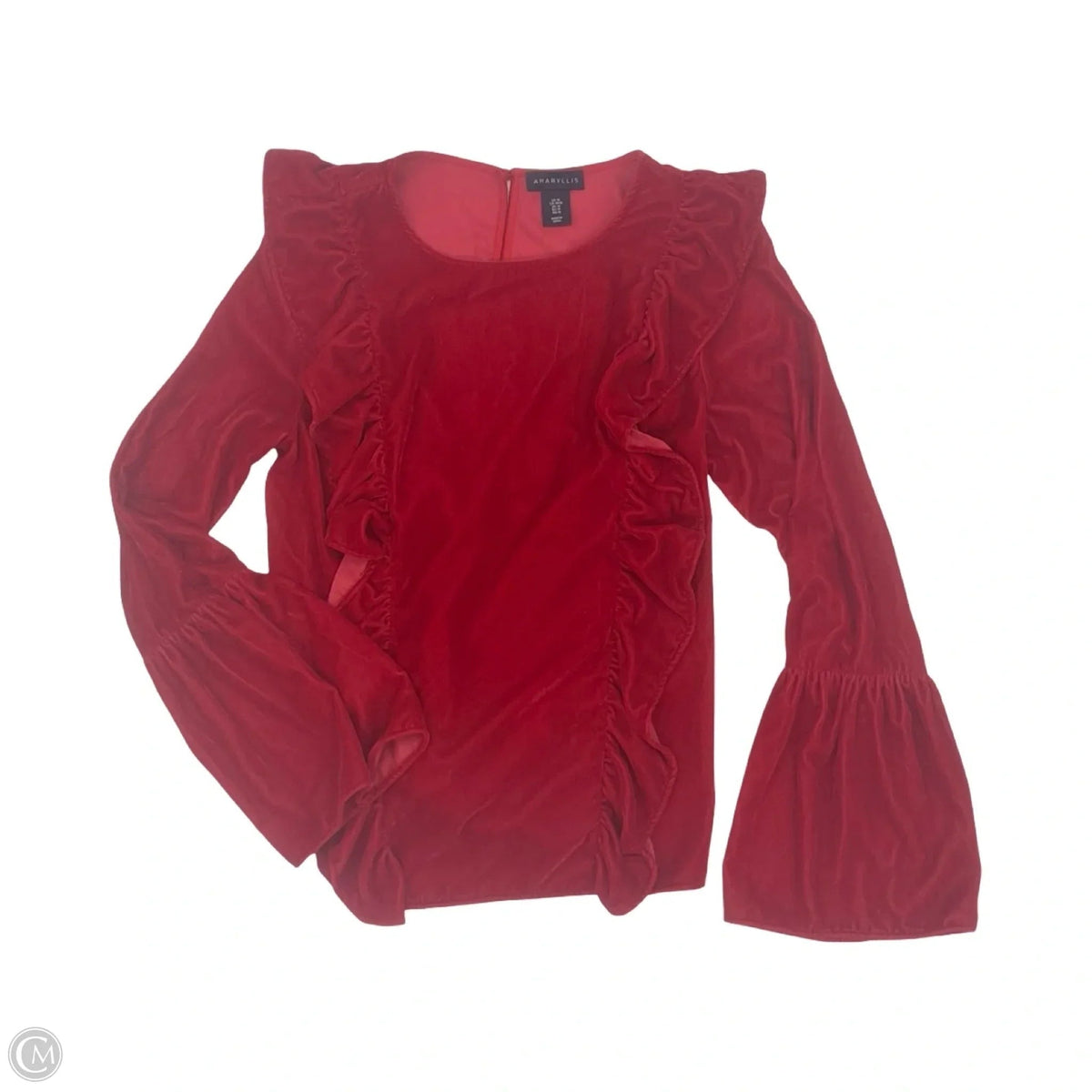 Blouse Long Sleeve By Amaryllis In Red, Size: M