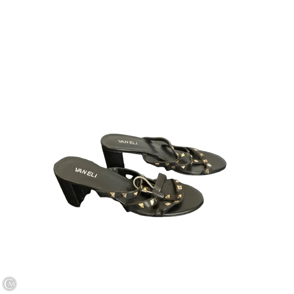 Sandals Heels Block By Vaneli In Black, Size: 9.5