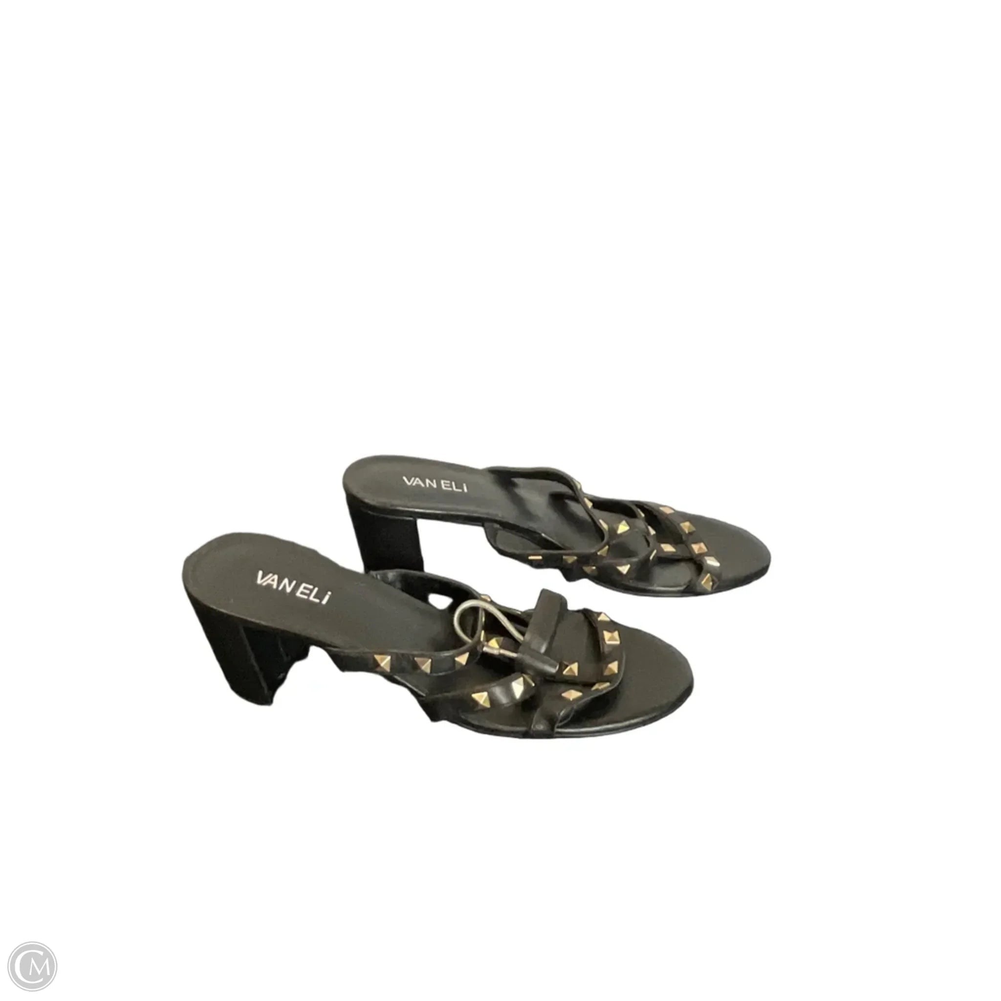 Sandals Heels Block By Vaneli In Black, Size: 9.5