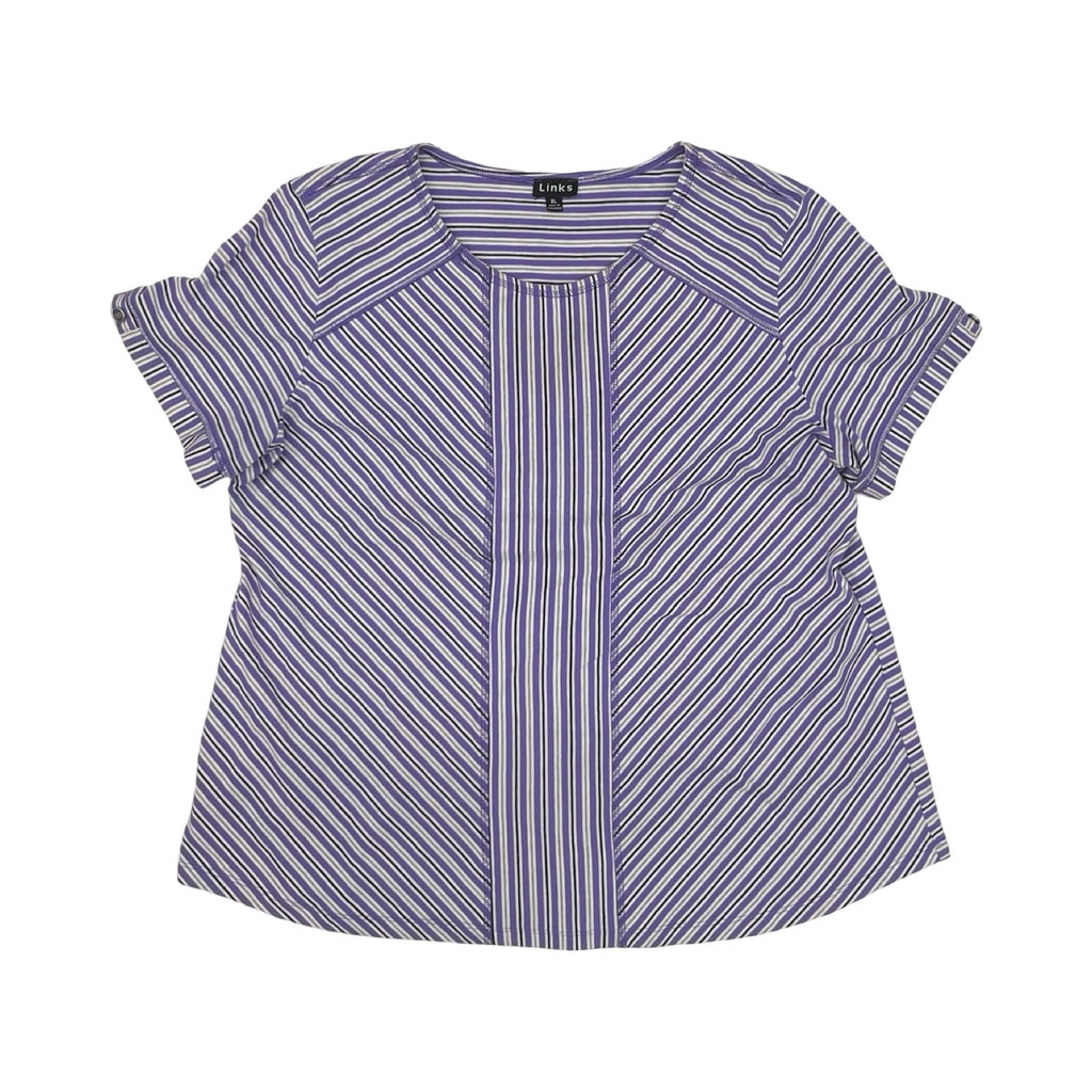 Top Ss By Clothes Mentor In Grey & Purple, Size:Xl