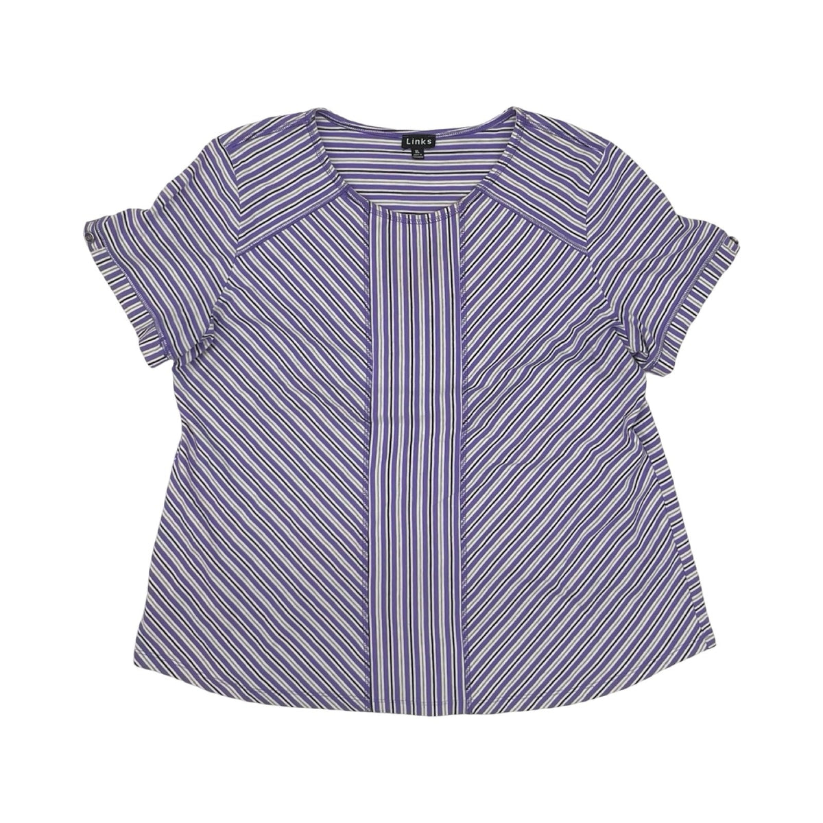 Top Ss By Clothes Mentor In Grey & Purple, Size:Xl