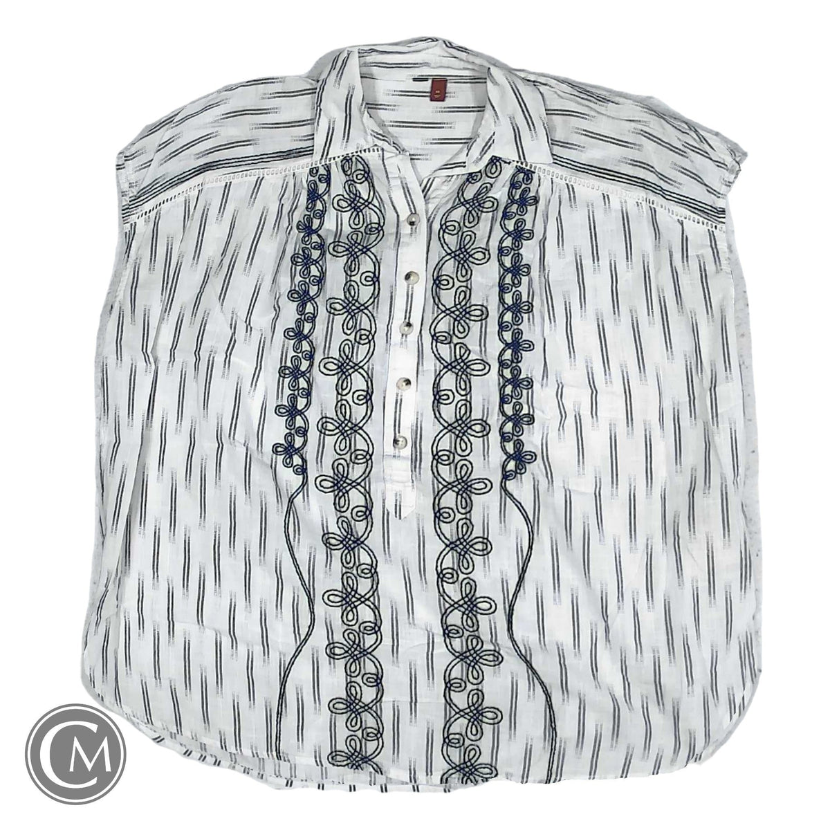 Top Ss By Anthropologie In Blue & White, Size: Xs