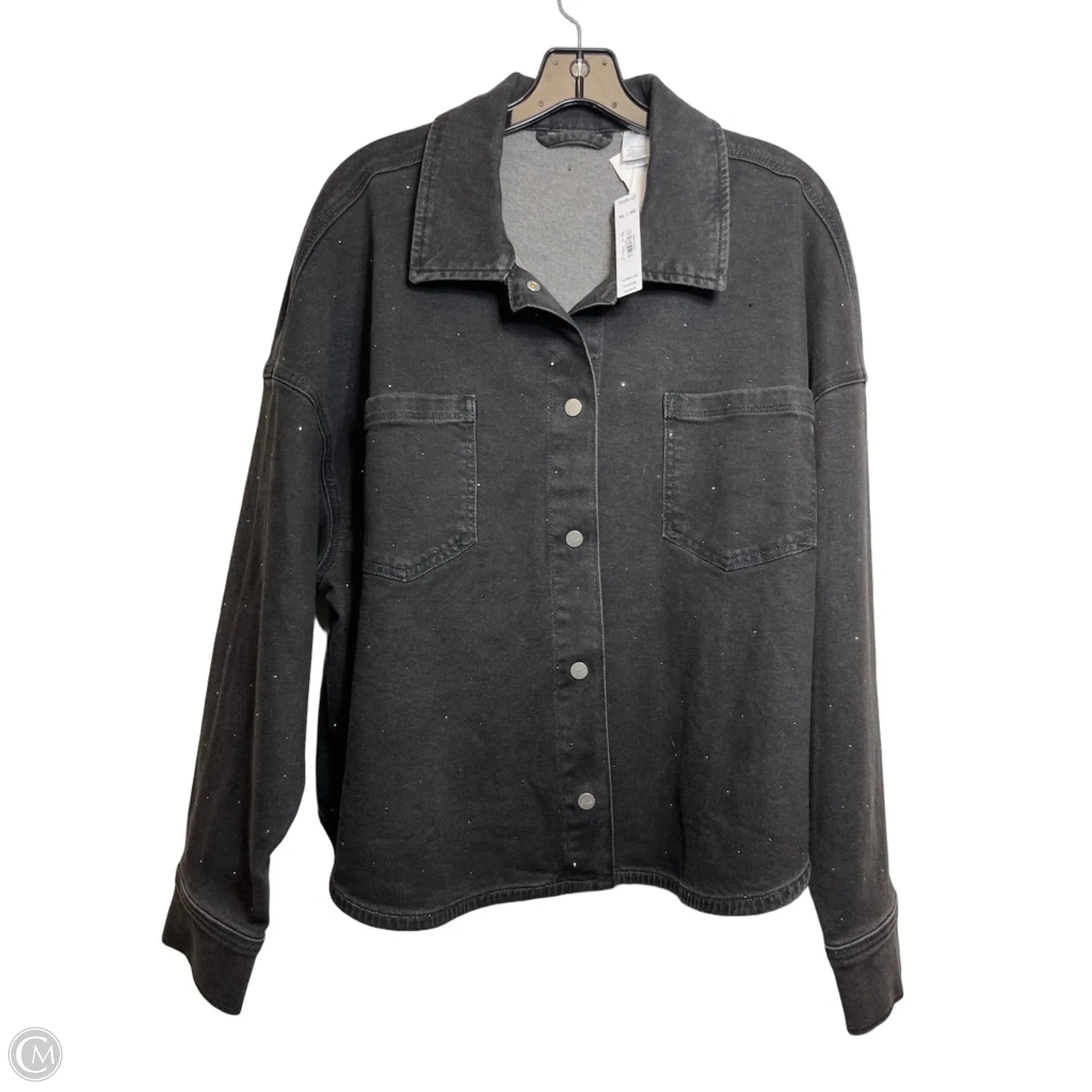 Jacket Denim By Pink In Black Denim, Size: Xl