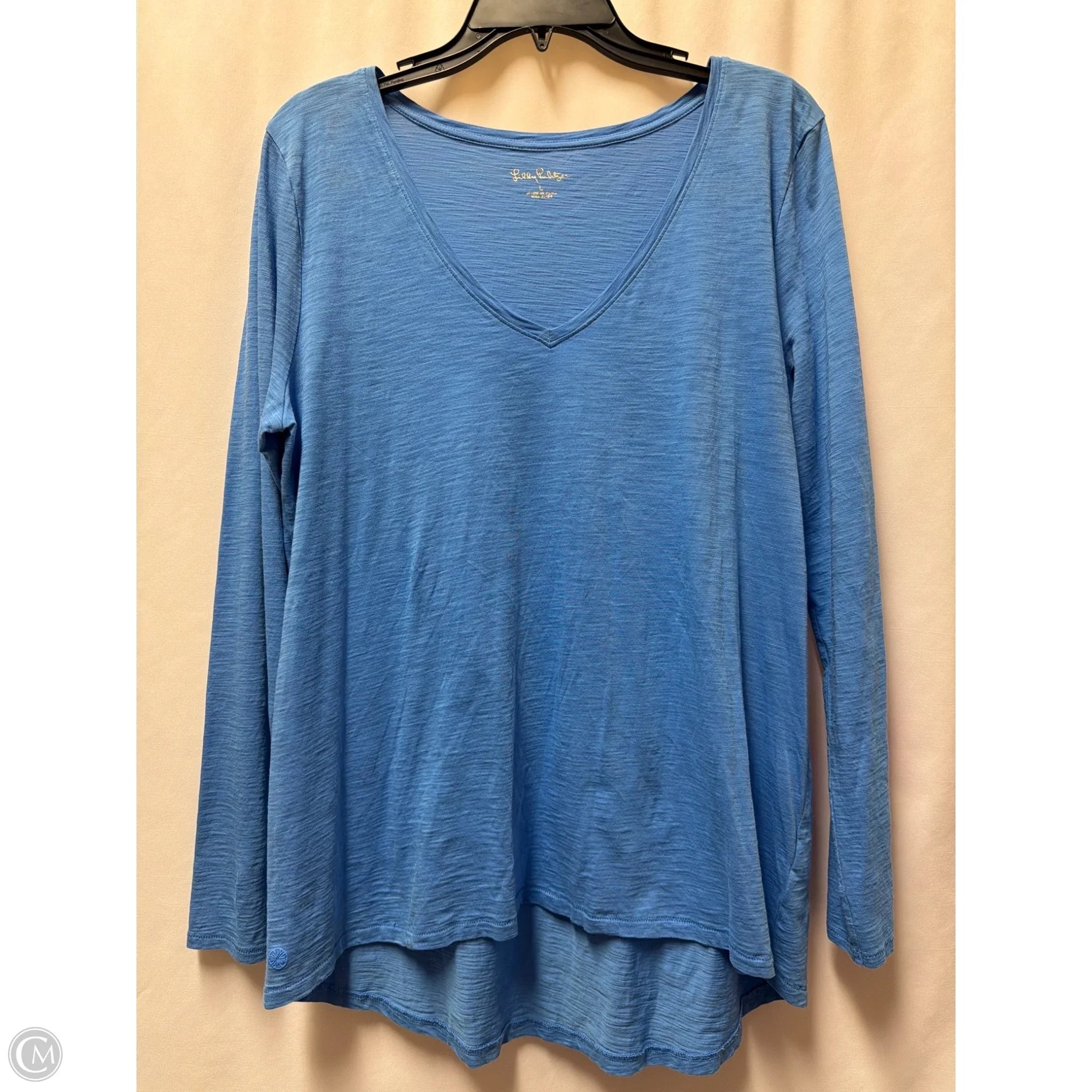 Top Long Sleeve Designer By Lilly Pulitzer In Blue, Size: L