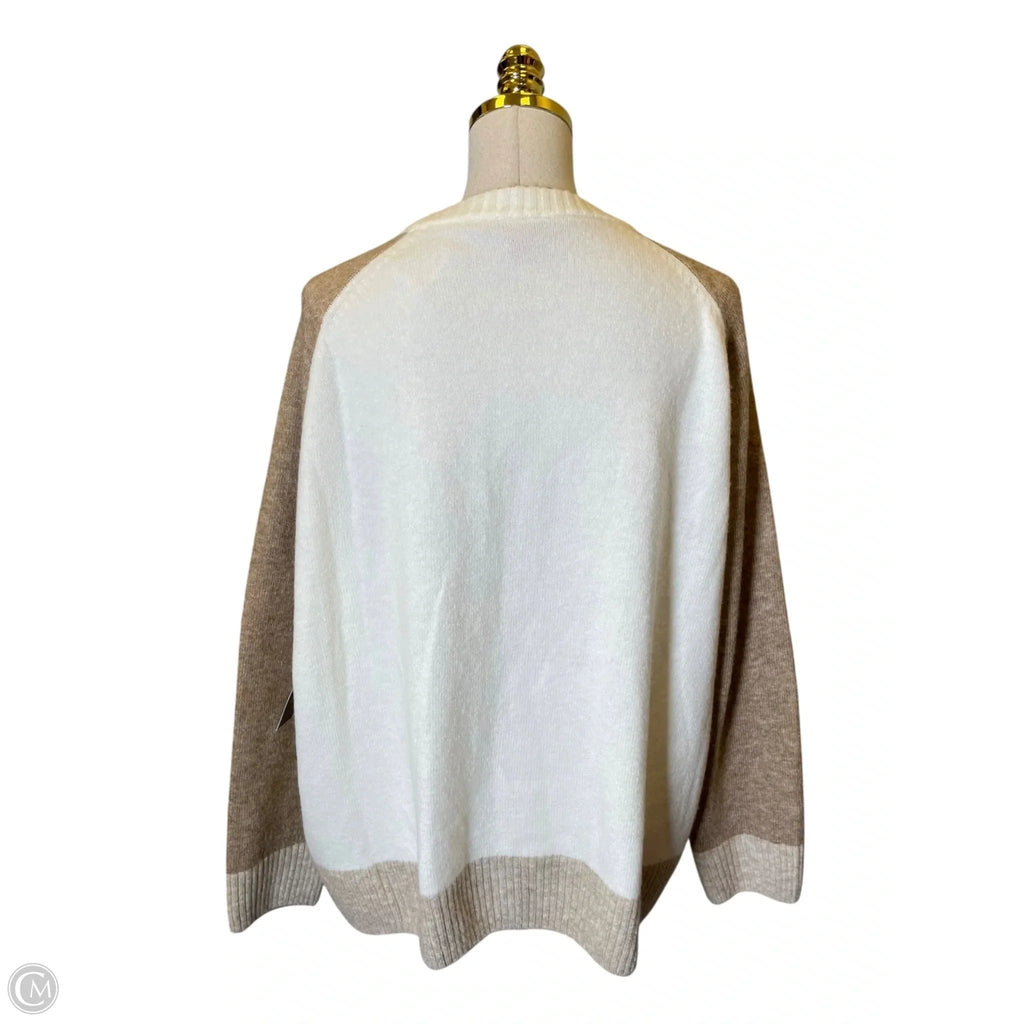 Sweater By Vince Camuto In Cream & Tan, Size: Xl