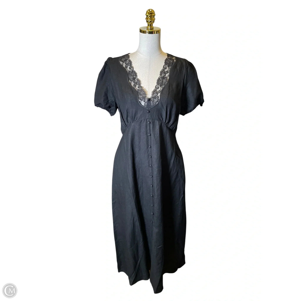 Dress Casual Midi By Loft In Black, Size: 10p