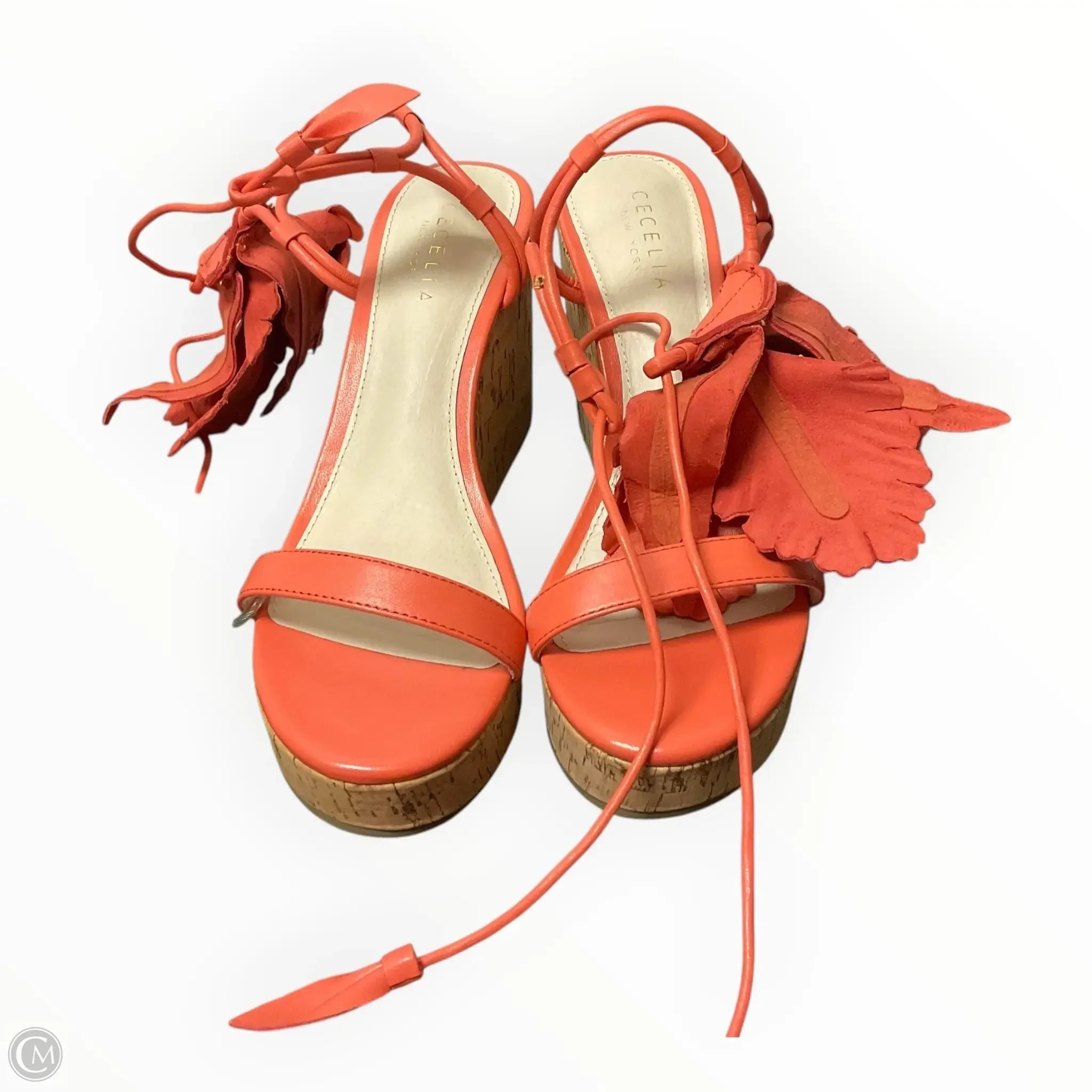 Sandals Heels Wedge By Cmb In Coral, Size: 7
