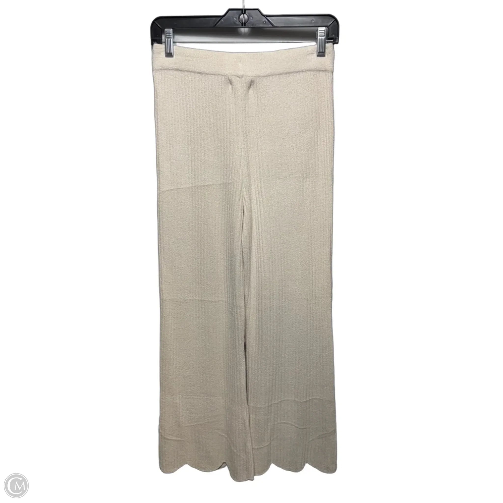 Cropped Scallop Hem Pants Lounge By Barefoot Dreams In Tan, Size: Xs