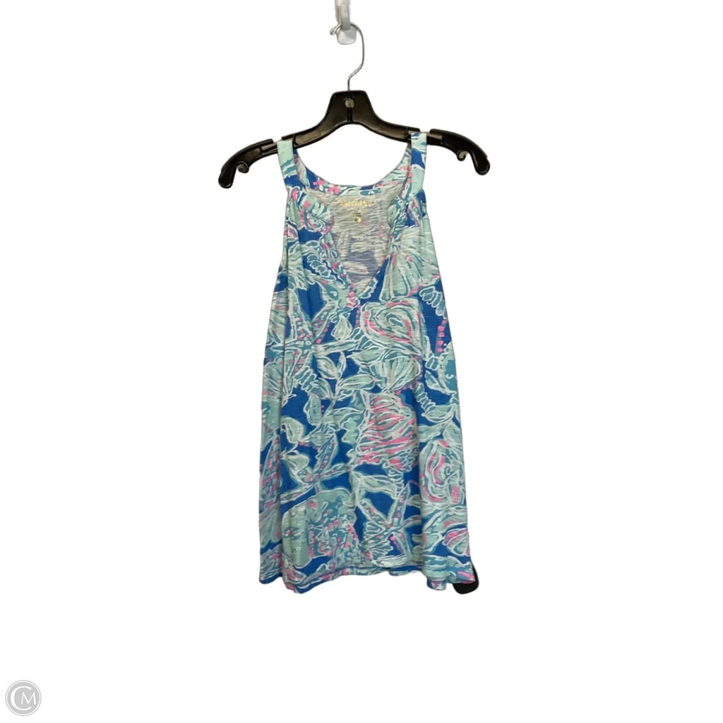 Top Sleeveless Designer By Lilly Pulitzer In Blue & Pink, Size: Xl