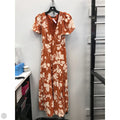 Dress Casual Midi By Abercrombie And Fitch In Orange & White, Size: Xs