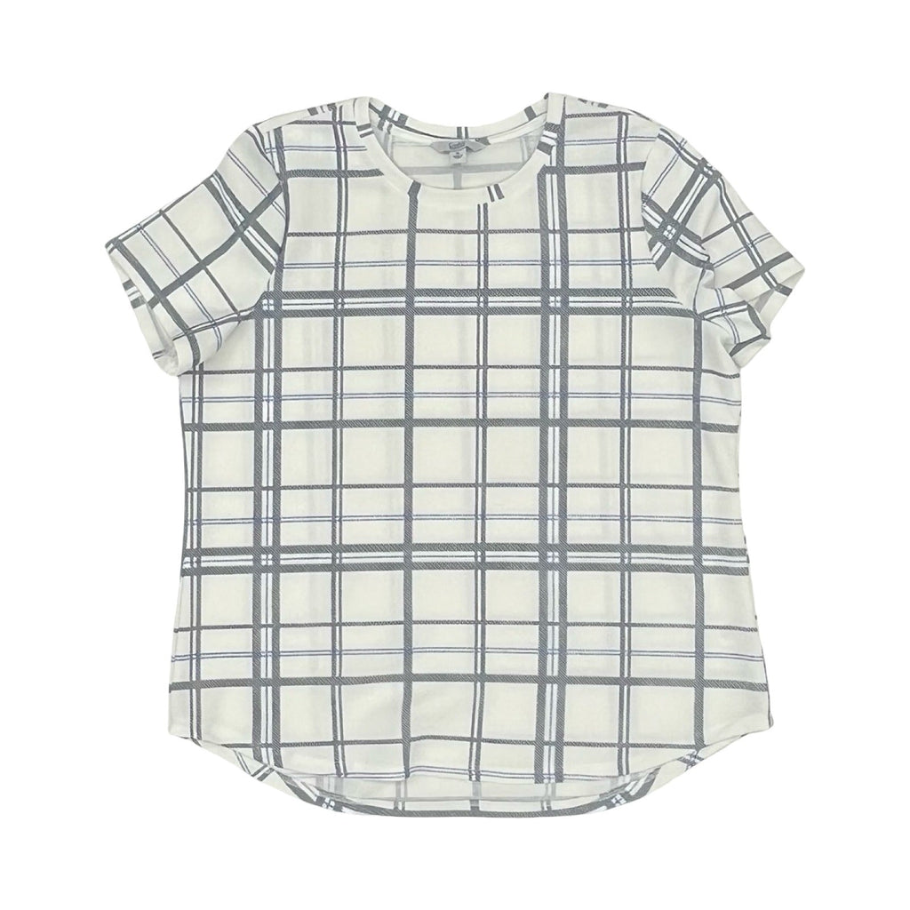 Blouse Ss By Croft And Barrow In Blue & White, Size:Xl