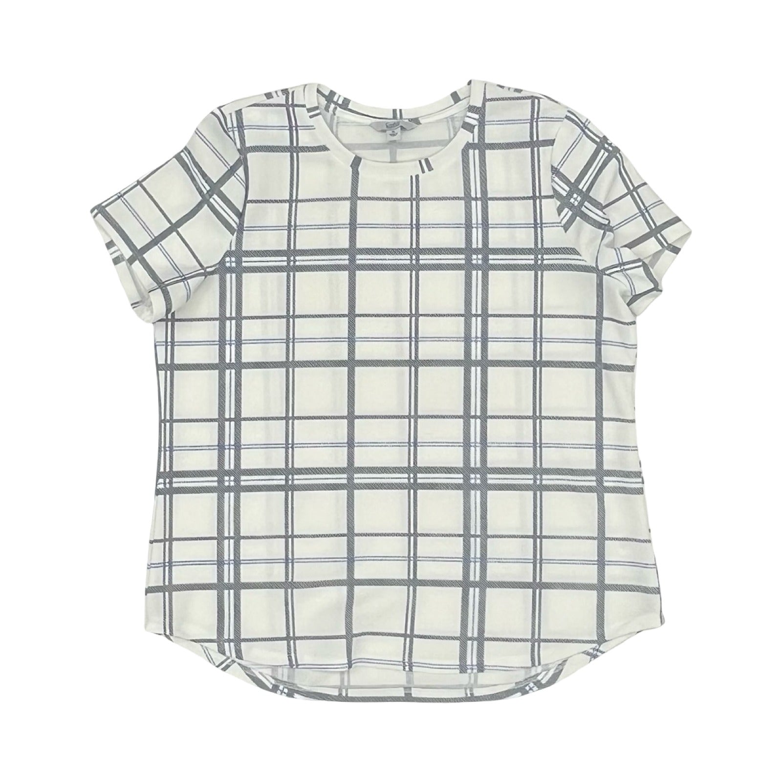 Blouse Ss By Croft And Barrow In Blue & White, Size:Xl