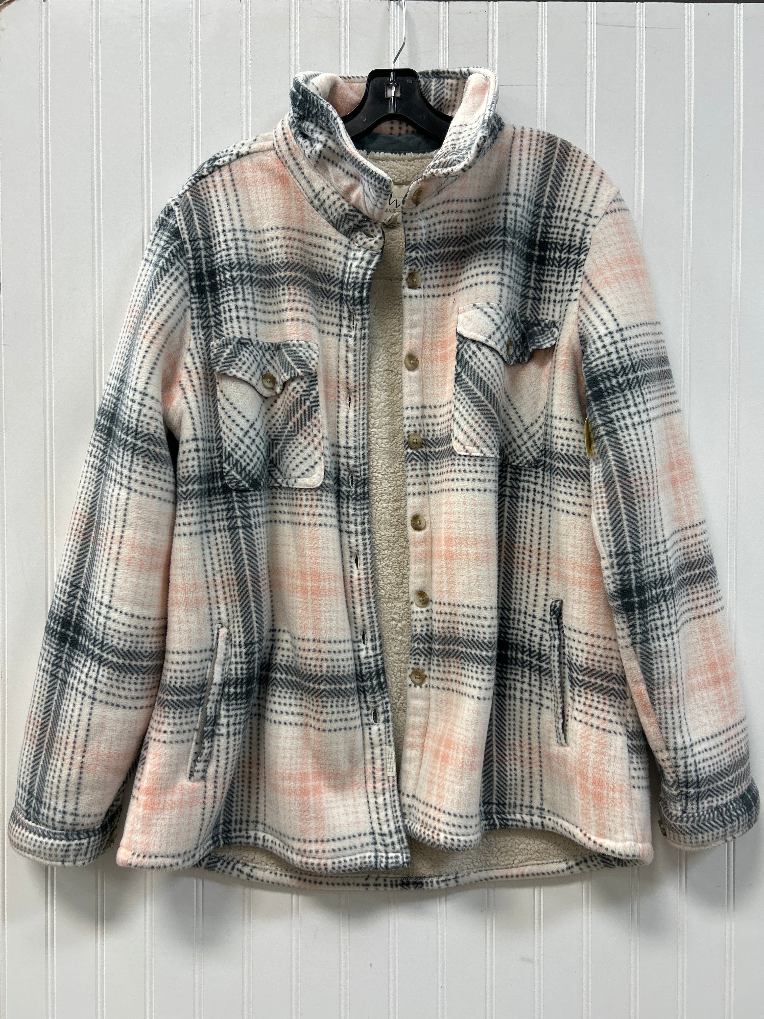 Jacket Fleece By Soho Apparel In Pink, Size:Xl