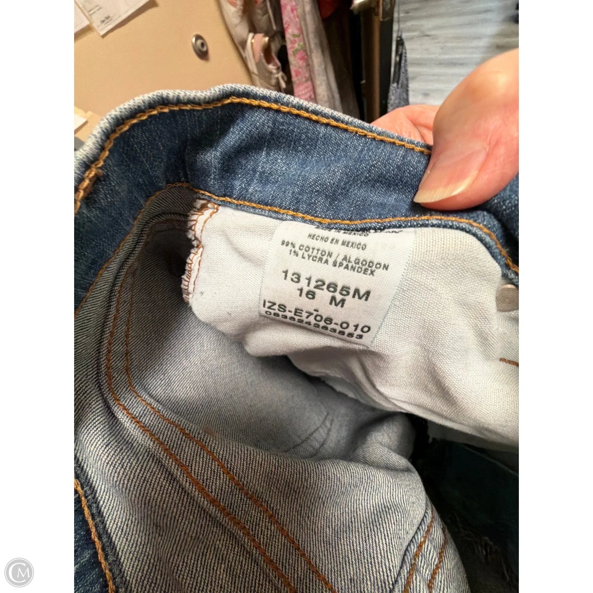 Jeans Cropped By Riders In Blue Denim, Size: 16