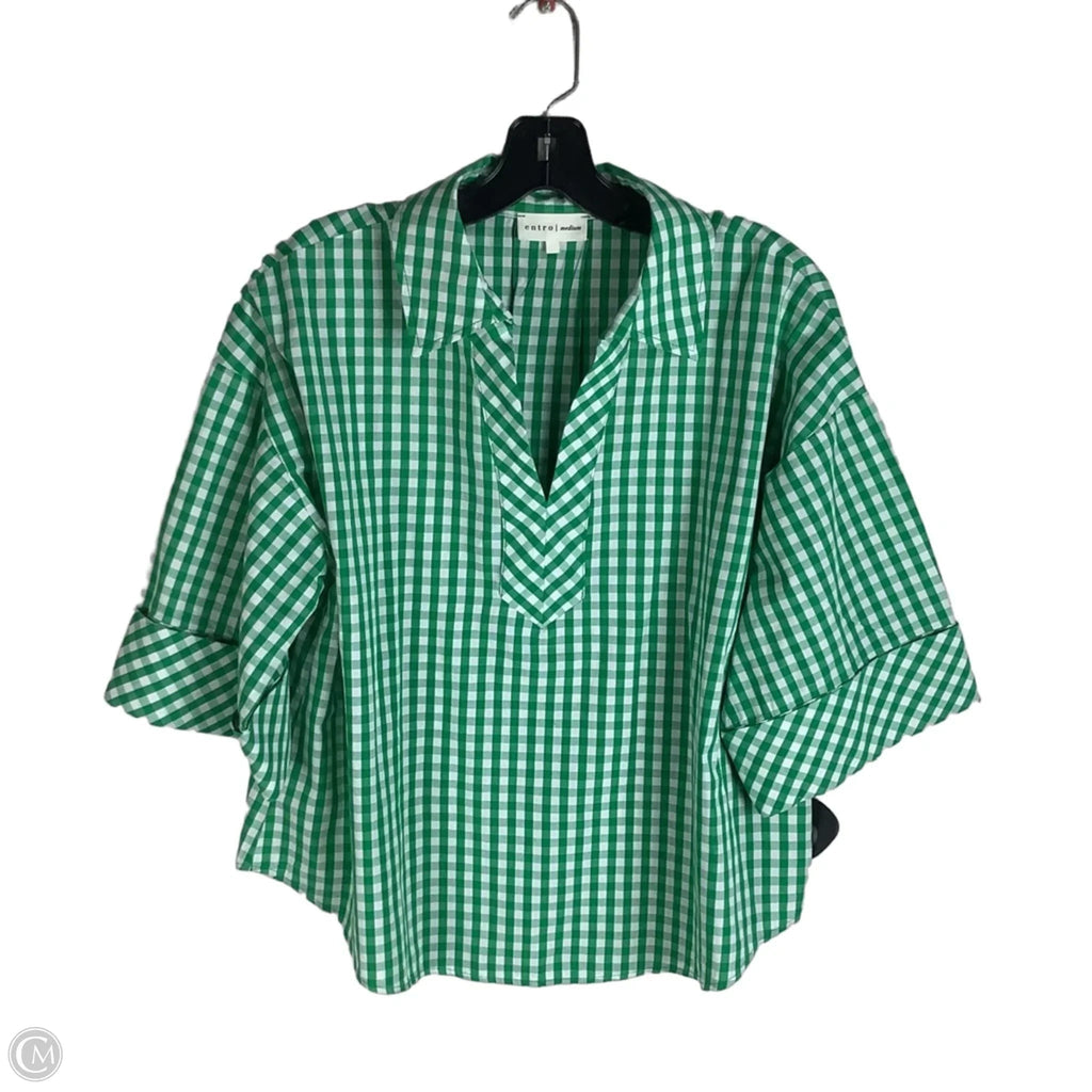Top Short Sleeve By Entro In Green, Size: M