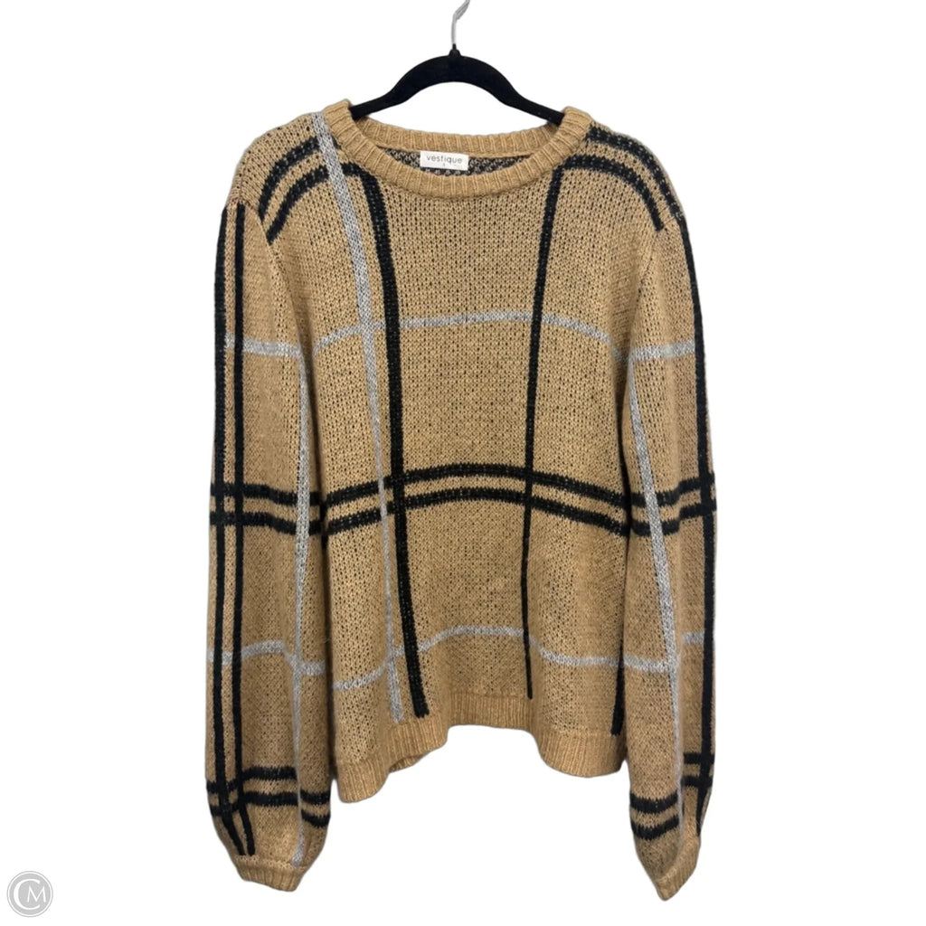 Sweater By Vestique In Black & Tan, Size: S