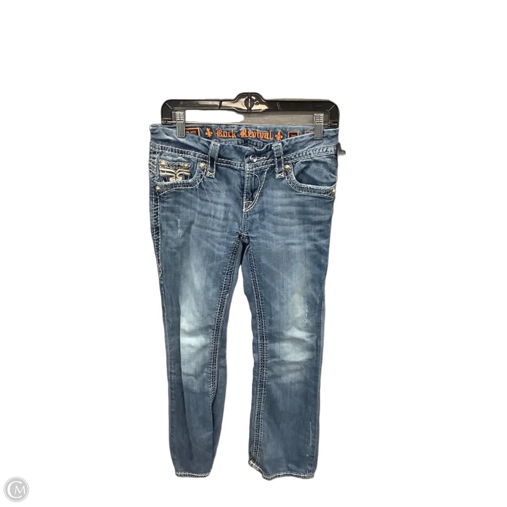 Jeans Boot Cut By Rock Revival In Blue Denim, Size: 6