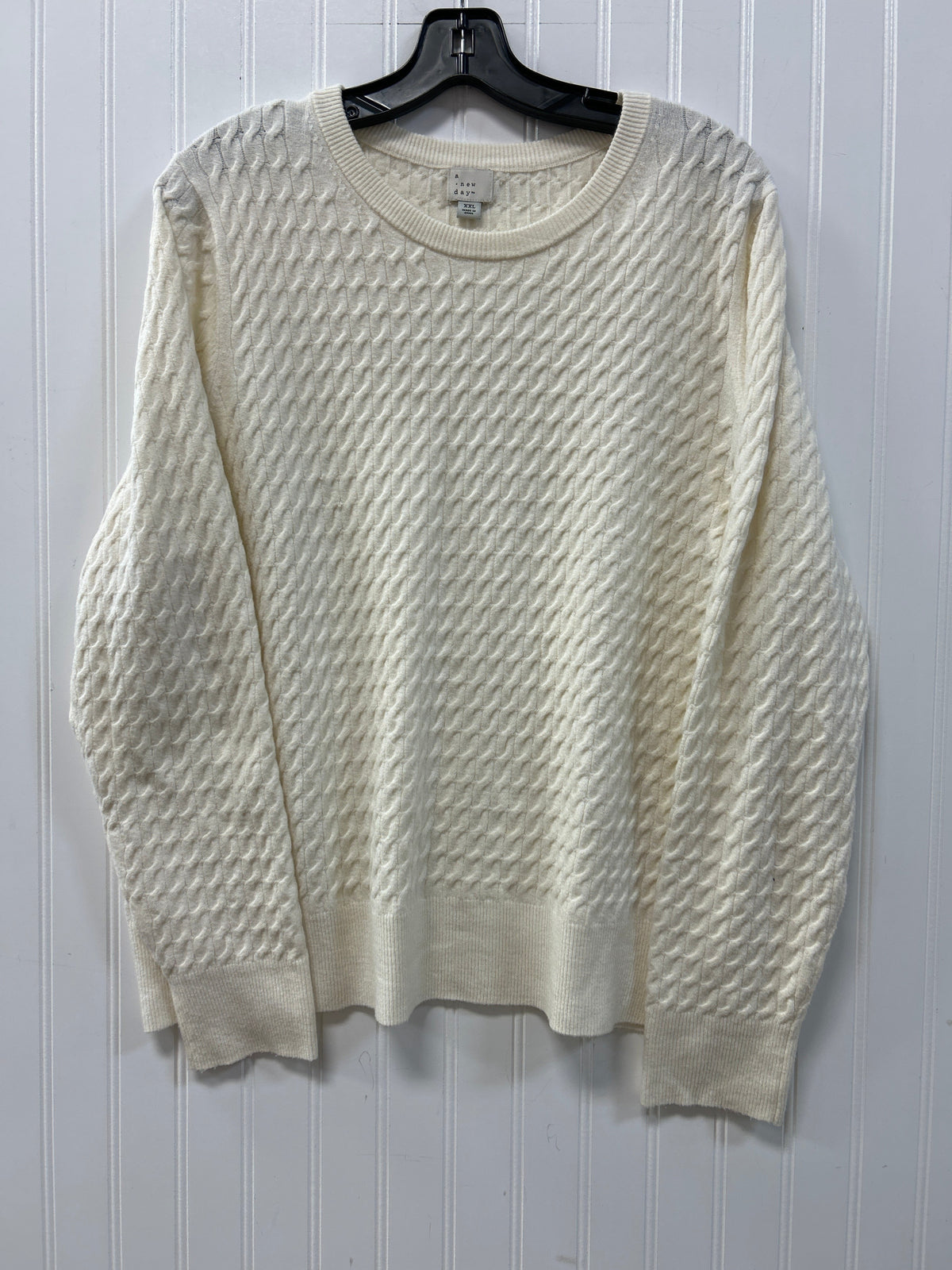 Sweater By A New Day In Cream, Size:1X