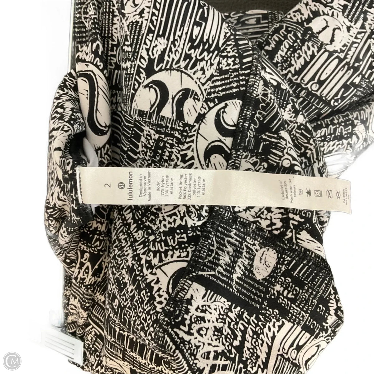 Athletic Leggings Capris By Lululemon In Black & White, Size: 2