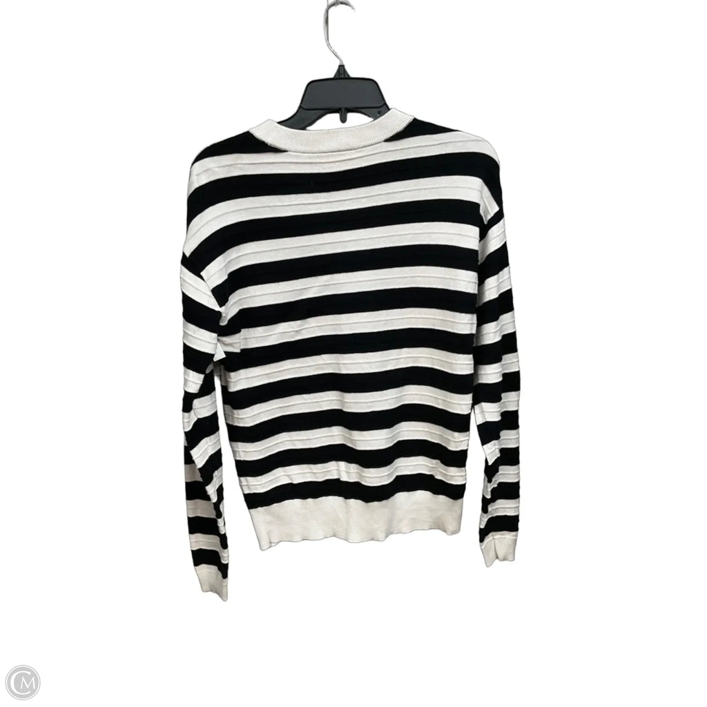 Top Long Sleeve By Loft In Black & White, Size: S