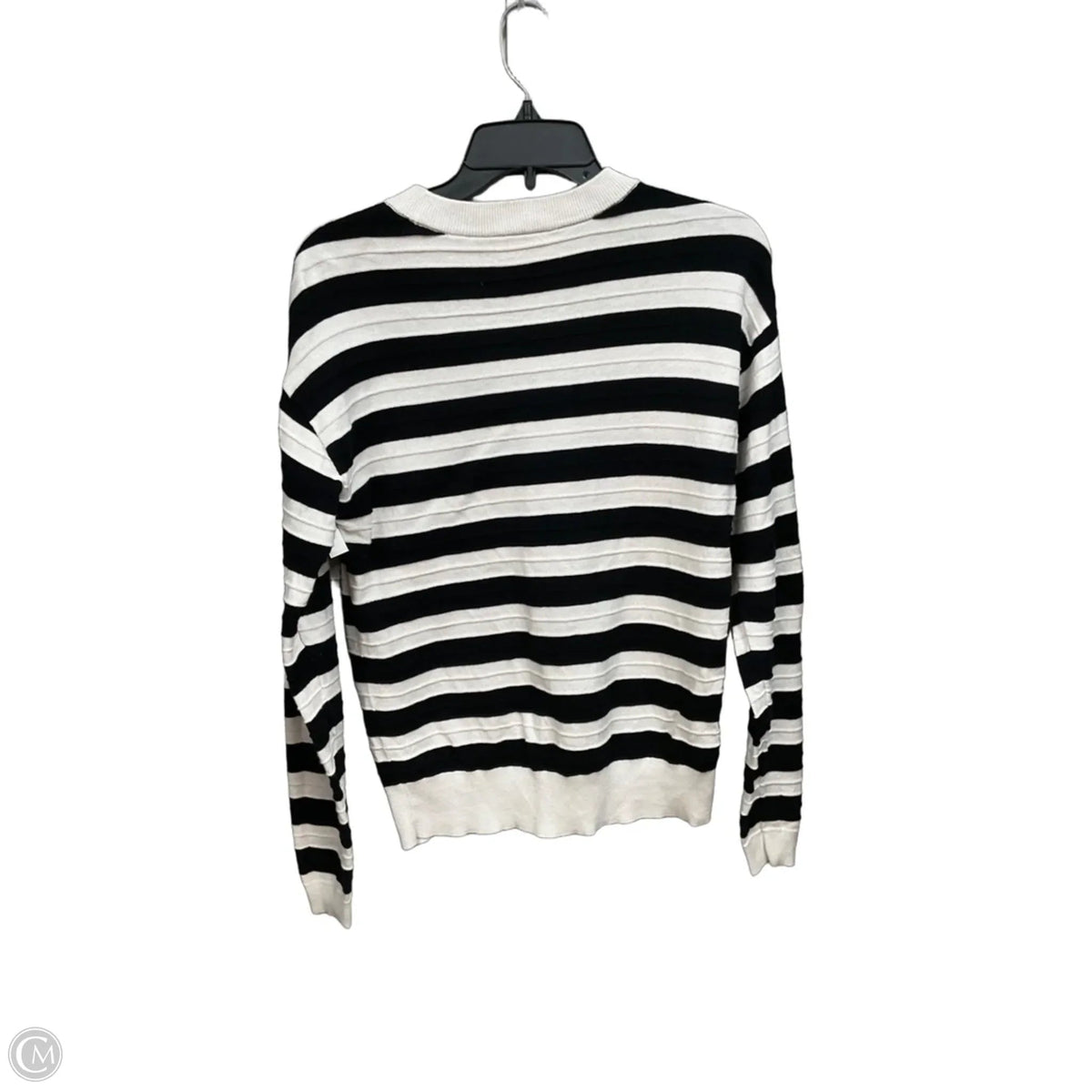 Top Long Sleeve By Loft In Black & White, Size: S