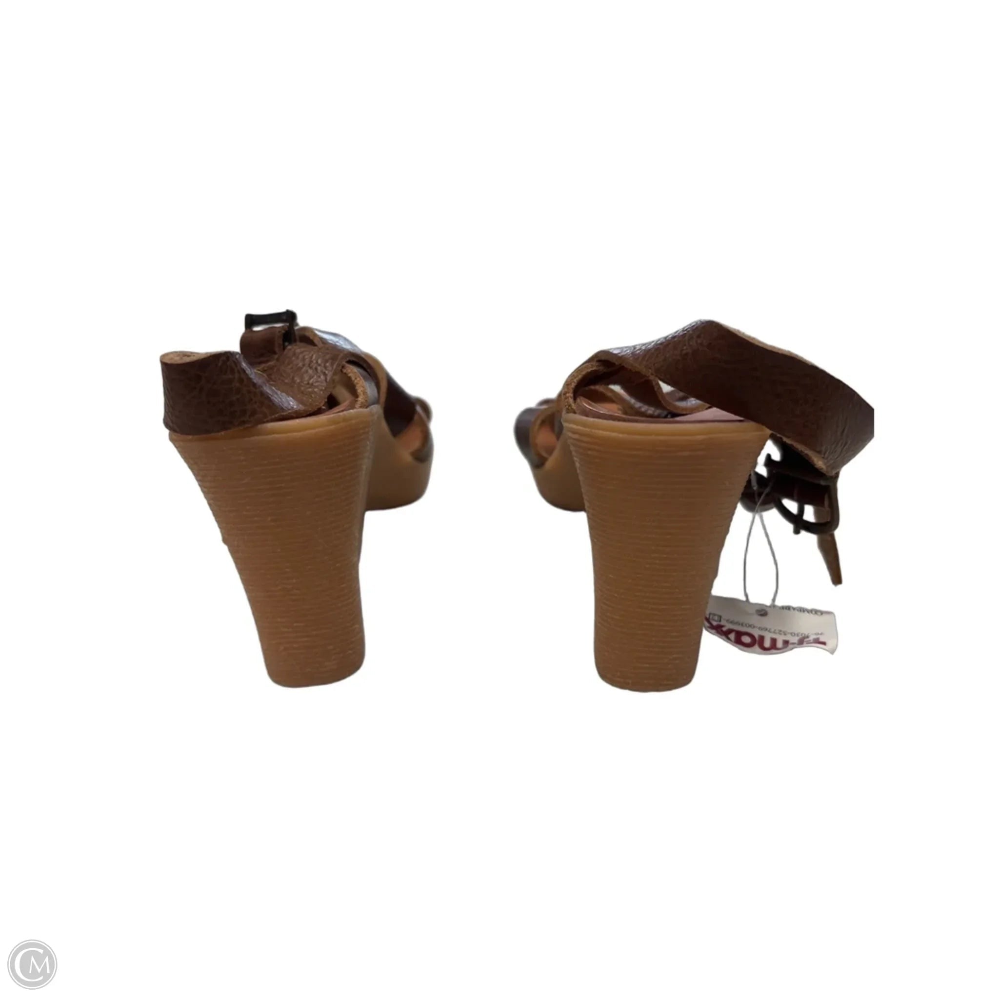 Sandals Heels Wedge By Clothes Mentor In Brown, Size: 5