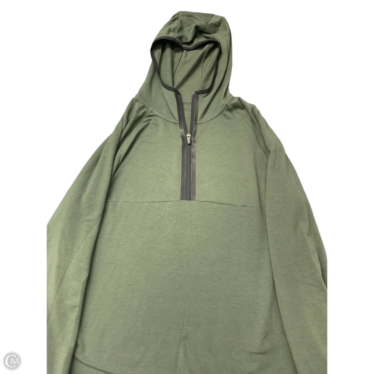 Athletic Sweatshirt Hoodie By Champion In Green, Size: L