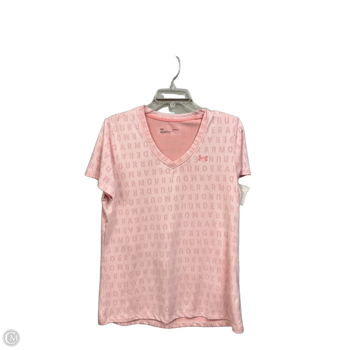 Athletic Top Short Sleeve By Under Armour In Pink, Size: L