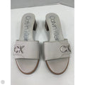 Sandals Heels Block By Calvin Klein In Grey, Size: 7
