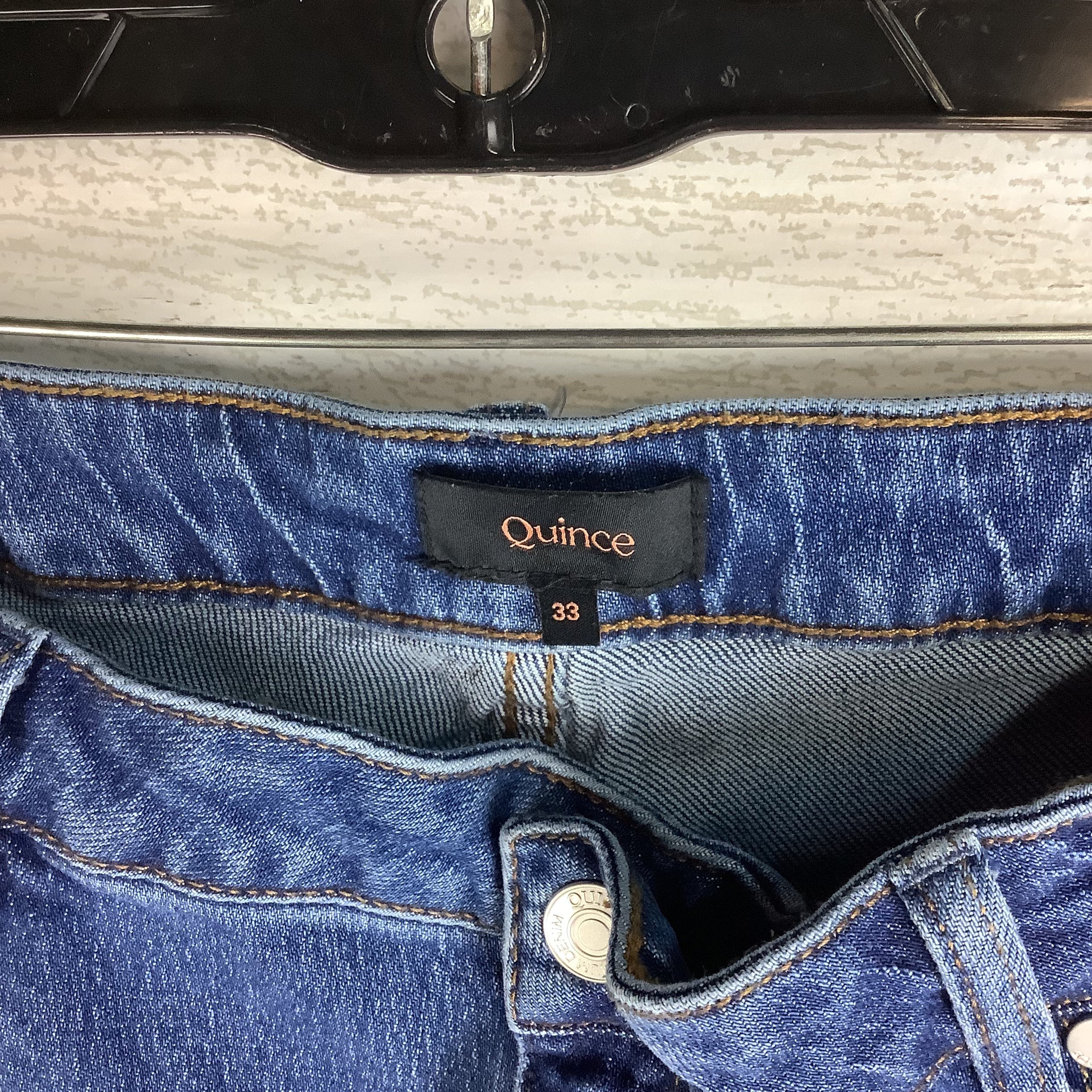 Jeans Wide Leg By Quince In Blue Denim, Size: 16 (33)