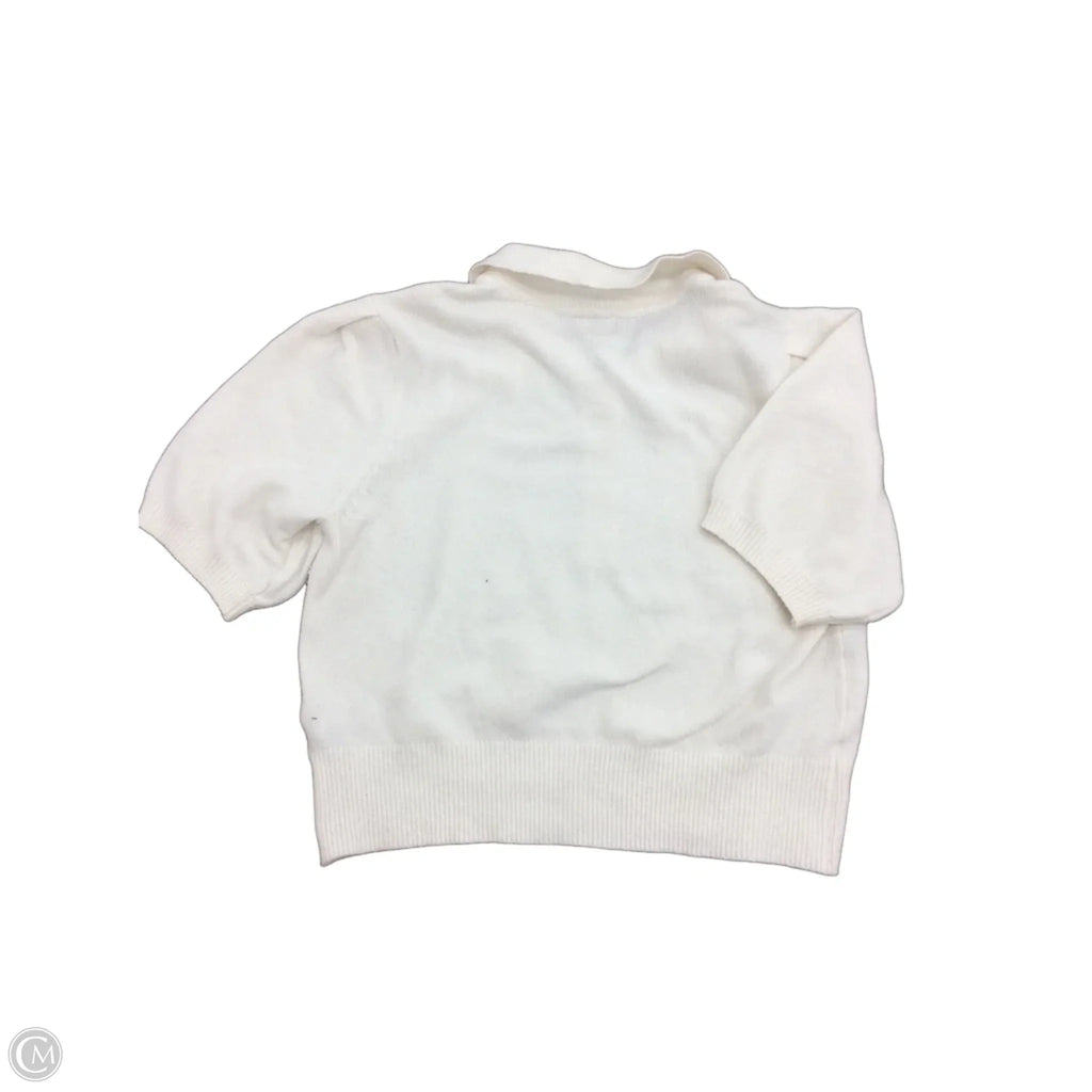 Sweater Short Sleeve By A New Day In Cream, Size: Xxl