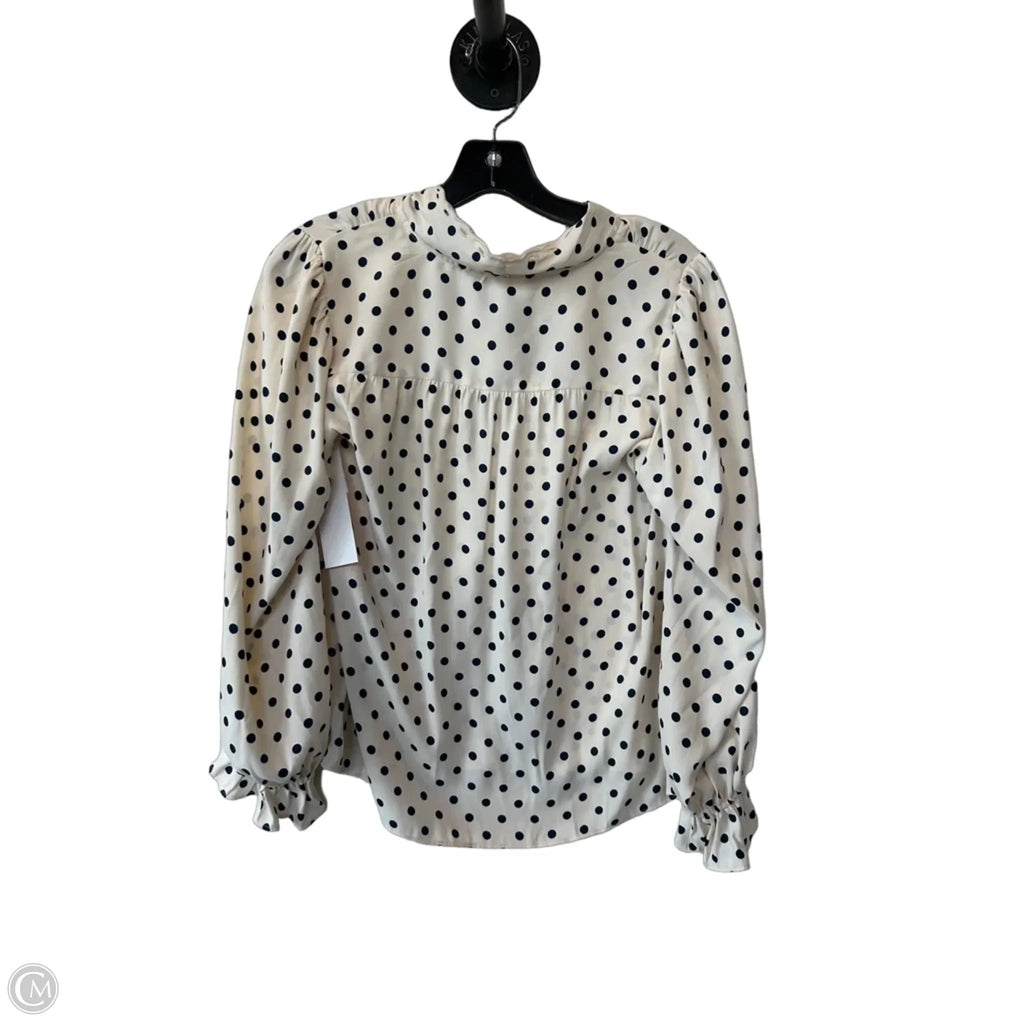 Top Long Sleeve By Lc Lauren Conrad In Blue & Cream, Size: Xs