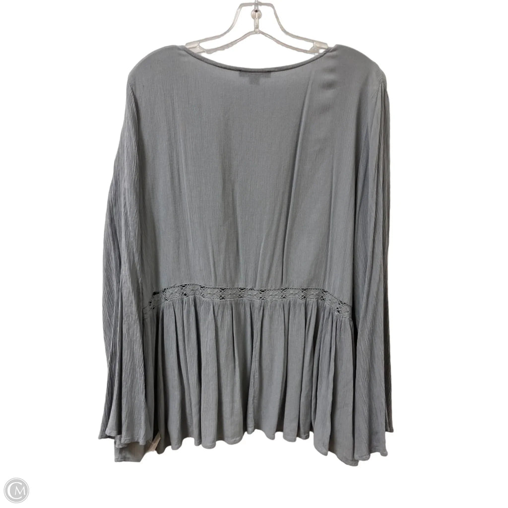 Top Long Sleeve By American Eagle In Blue, Size: 1x