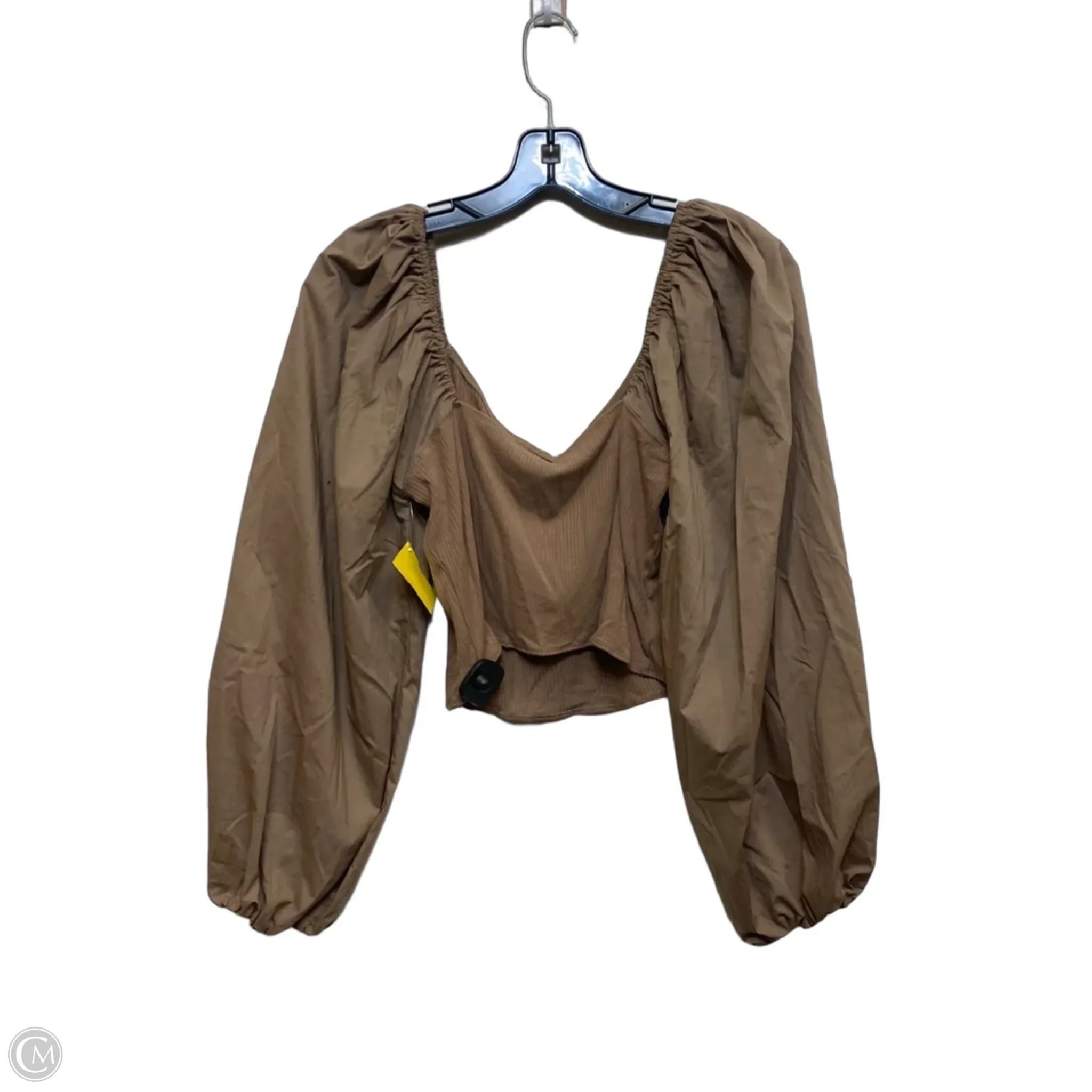 Top 3/4 Sleeve By Abercrombie And Fitch In Tan, Size: Xl