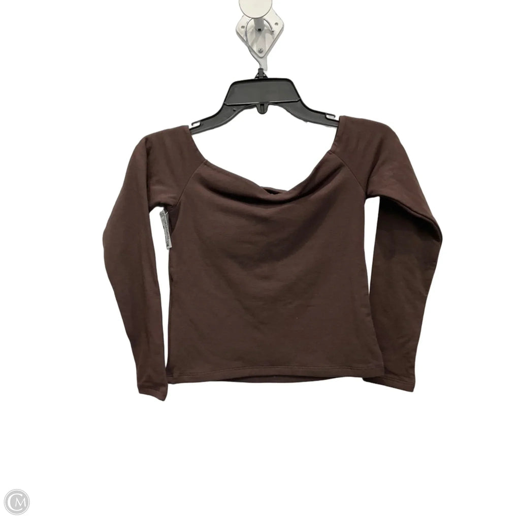 Top Long Sleeve By Abercrombie And Fitch In Brown, Size: S
