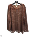 Blouse Long Sleeve By Clothes Mentor In Brown, Size: 3x