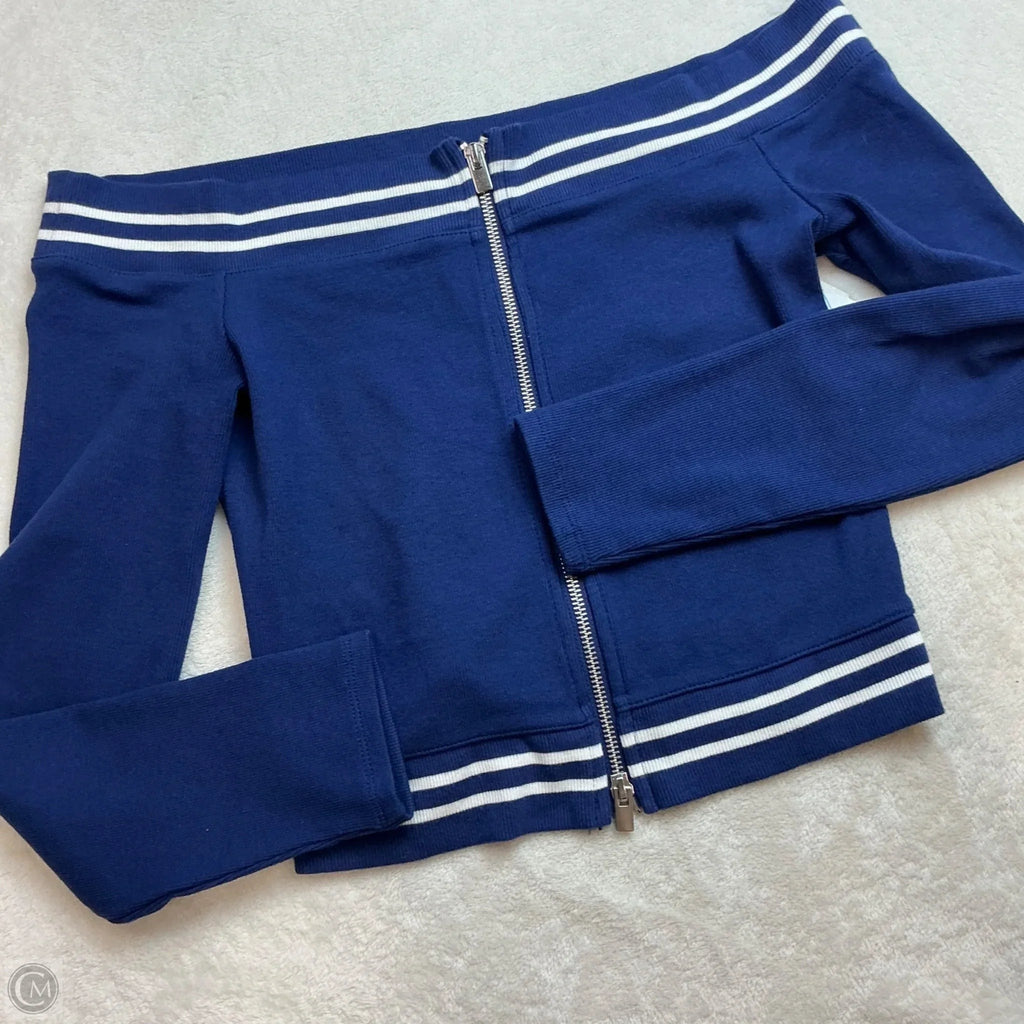 Top Long Sleeve By Express In Blue & White, Size: M