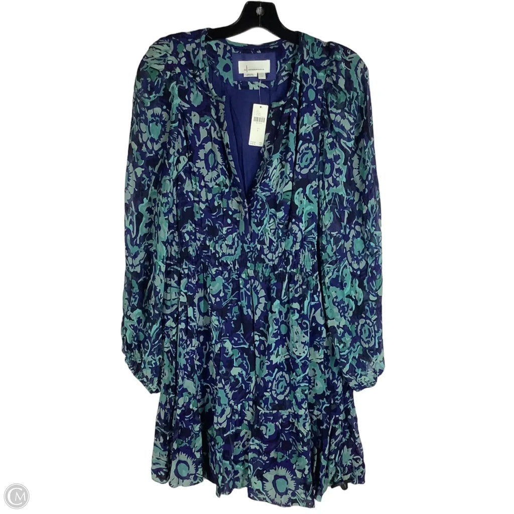 Dress Party Midi By Anthropologie In Blue & Green, Size: L