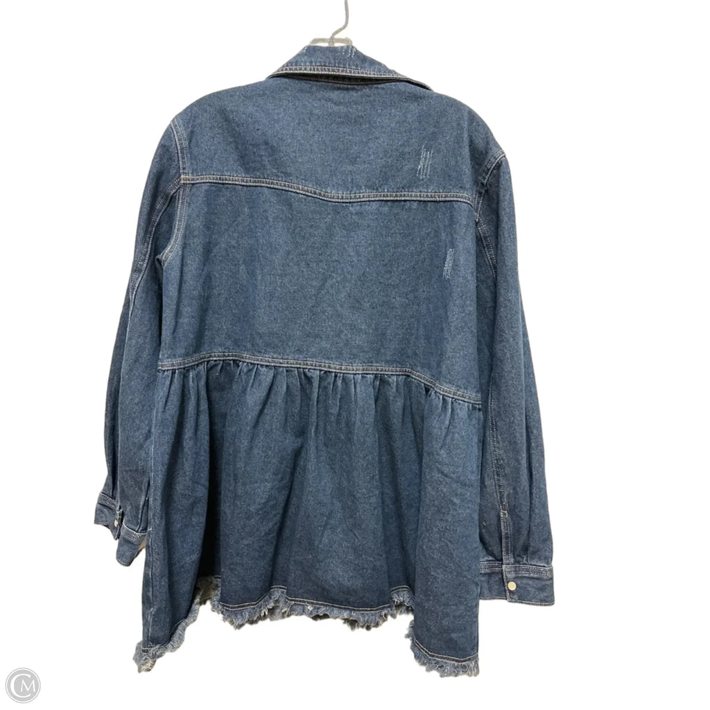 Dress Casual Short By Clothes Mentor In Blue Denim, Size: L