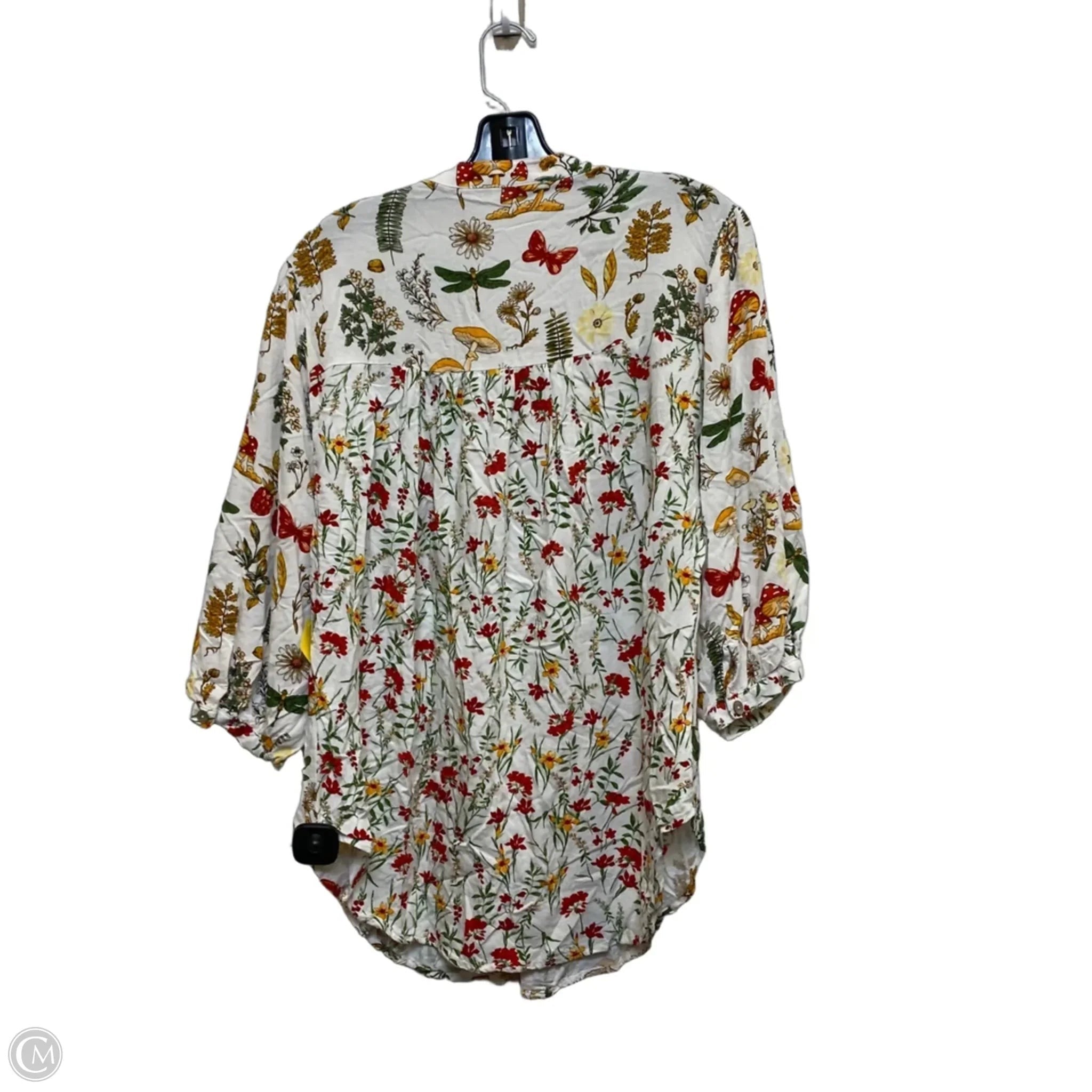 Top 3/4 Sleeve By Hope Springs In Cream, Size: Xl