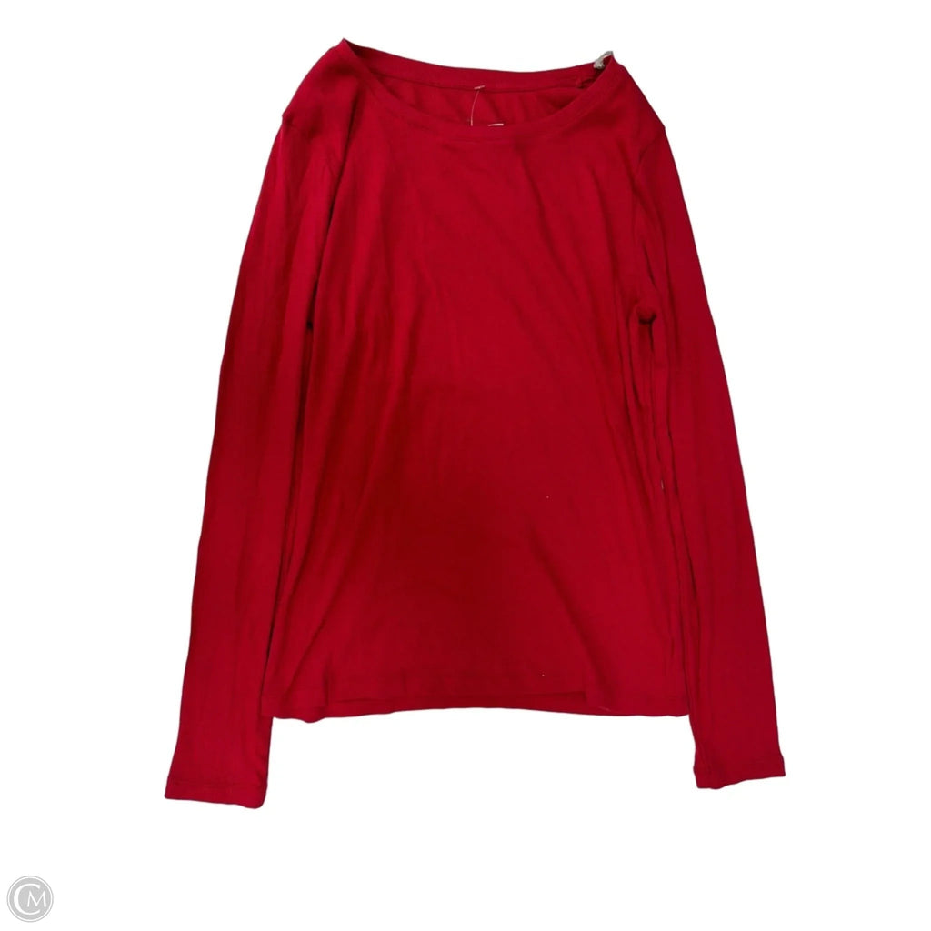 Top Long Sleeve Basic By A New Day In Red, Size: M