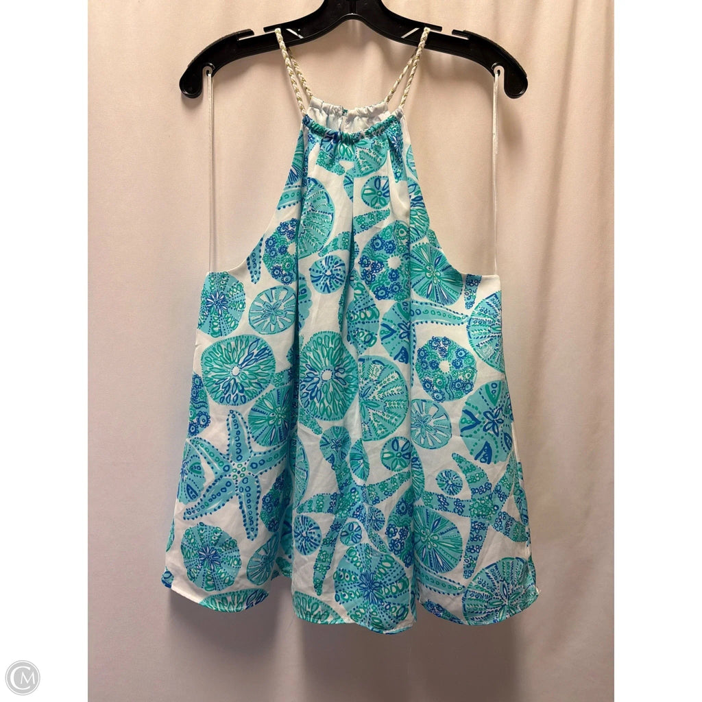 Top Sleeveless Designer By Lilly Pulitzer In Blue & Green, Size: Xxl