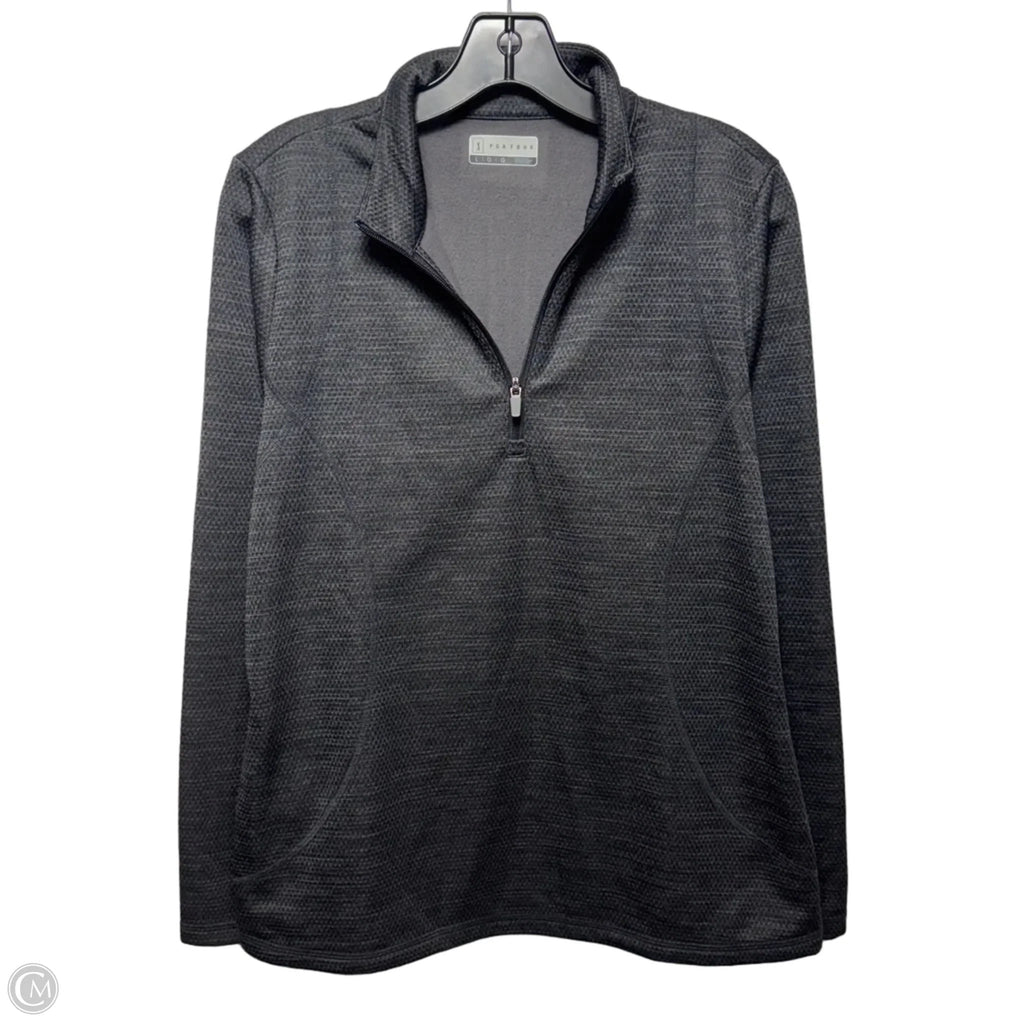 Athletic Top Long Sleeve Collar By Pga Tour In Grey, Size: L