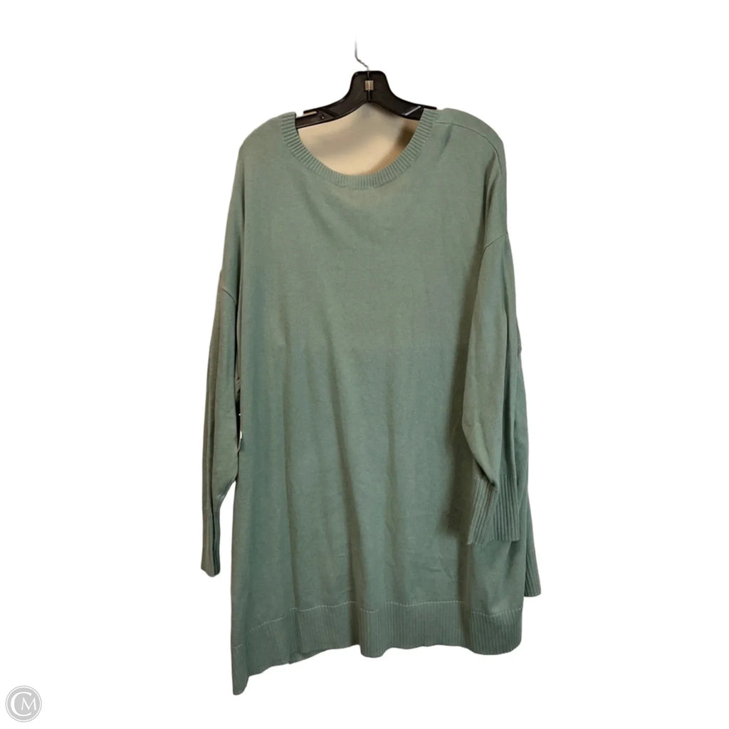 Top Long Sleeve Basic By D&co. In Green, Size: 2x