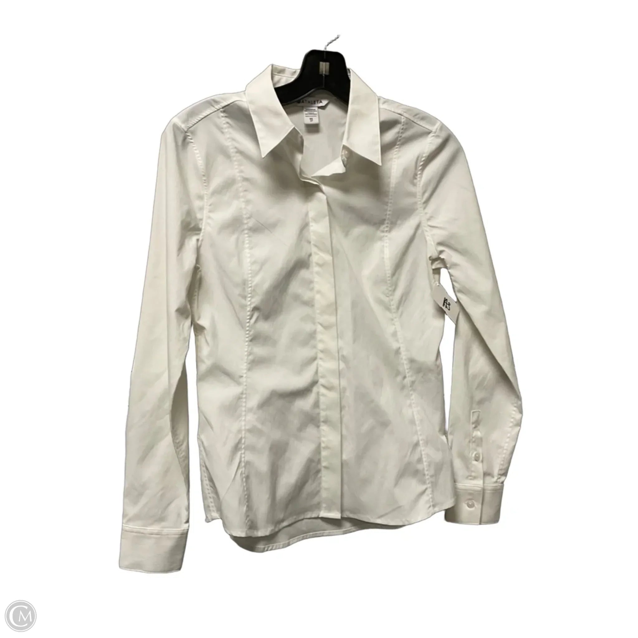 Top Long Sleeve Basic By Athleta In White, Size: Xs